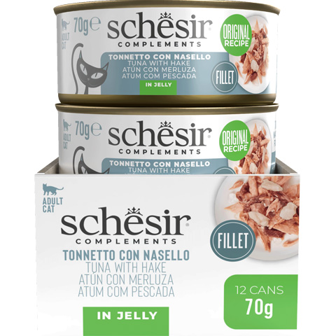 Schesir konzerva Tuniak a Hake 70g obsah